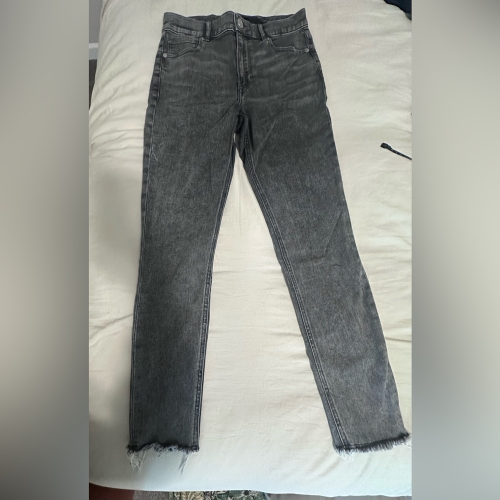 Express Washed Black Ankle Jeans